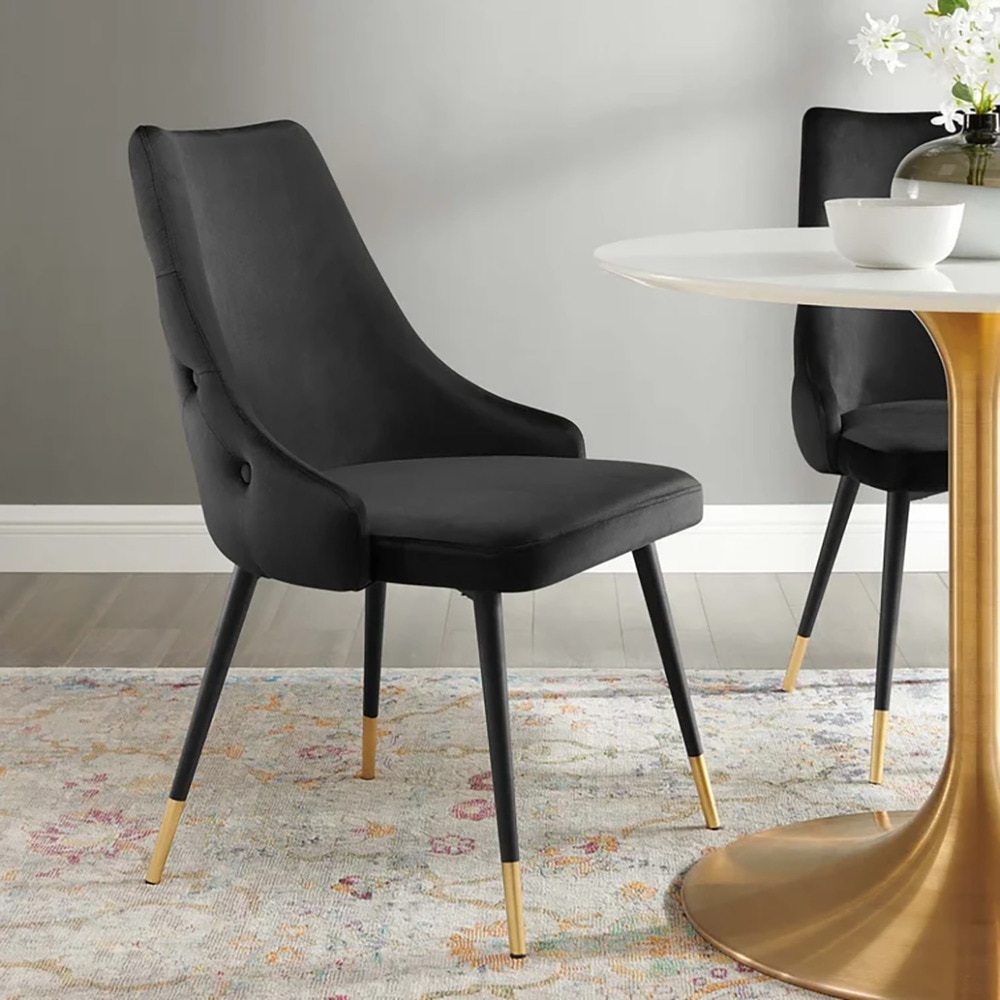 Sumra Solid Wood Accent Chair in Black Colour - Doe Buck