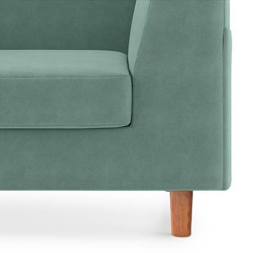 Rubik Luxe 2 Seater Fabric Sofa in Dusty Turquoise Velvet Colour