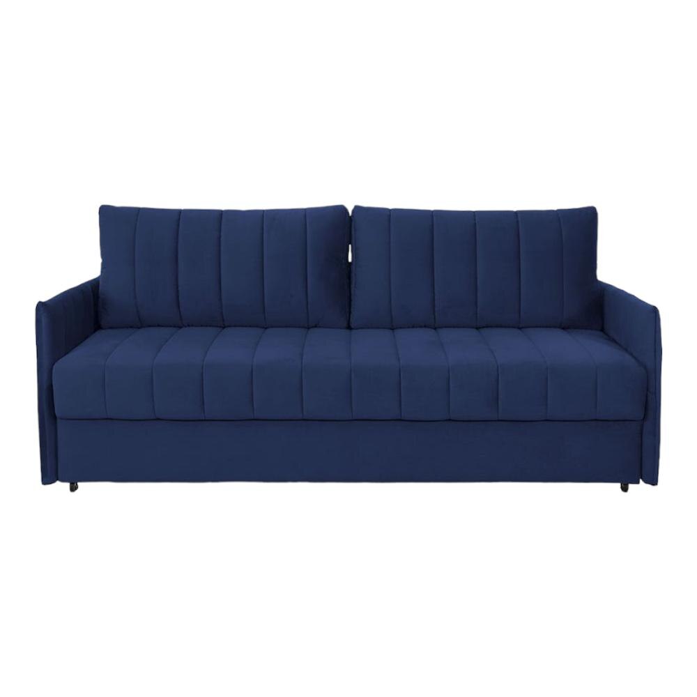 Sarena 3 Seater Pull Out Sofa cum Bed  in Navy Blue Colour - Ikro Lifestyle