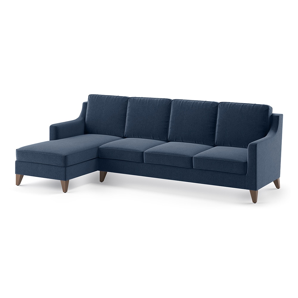 Abbey Sectional Sofa (Colour : Lapis Blue, Cushion : Hard, Seater : Left Aligned 3 Seater + Left Aligned Chaise)
