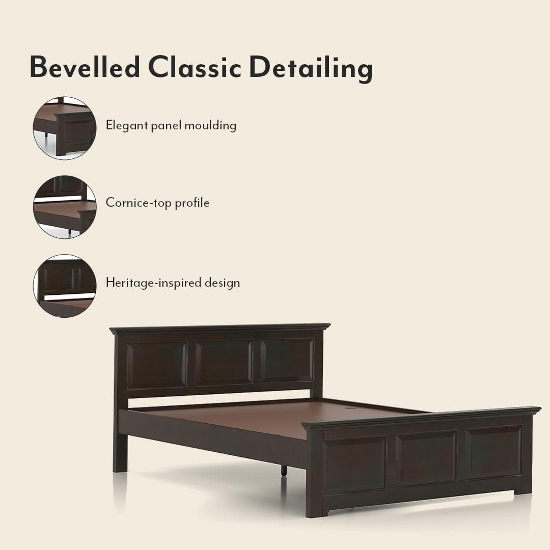Alexandra King Size Bed Without Storage In American Walnut Finish