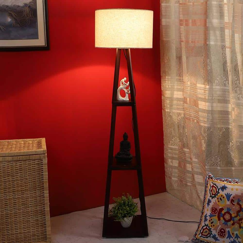 Sarah Beige Jute Shade Floor Lamp