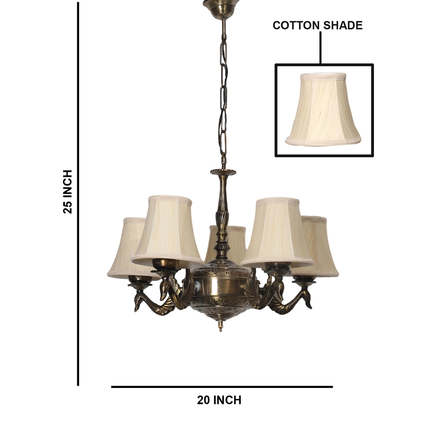 Devansh Gold Wall Mounted Lamp With Black Cotton Shade