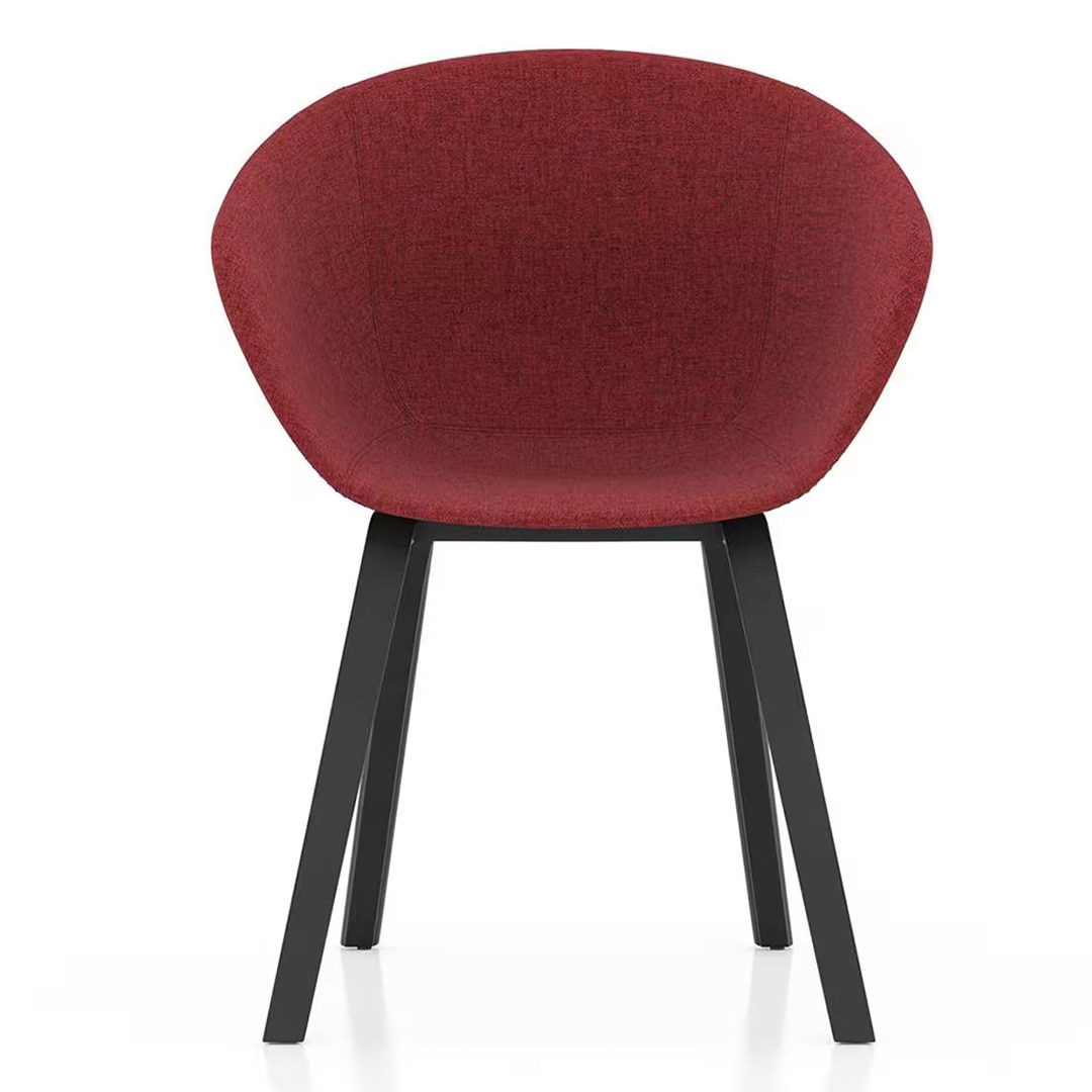 Poulain Fabric Accent Chair In Red Colour
