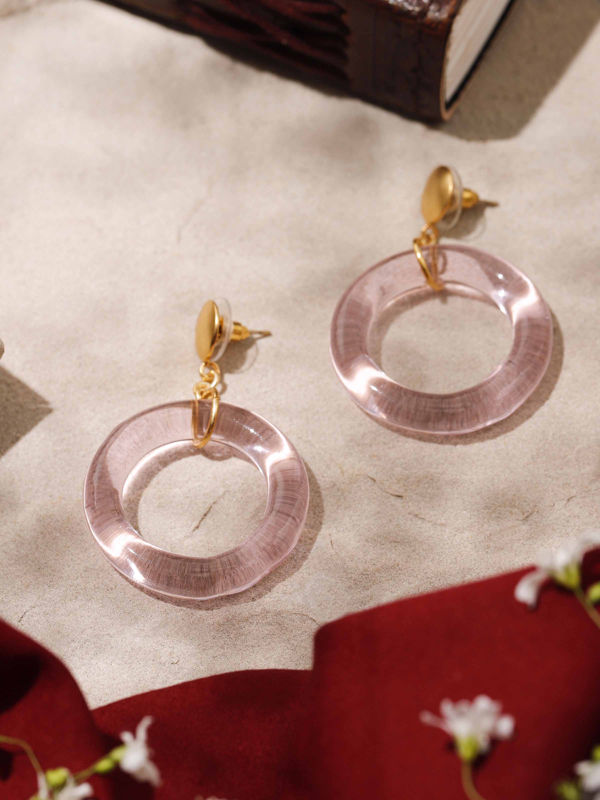 Silver Flame Glass Drop Earrings