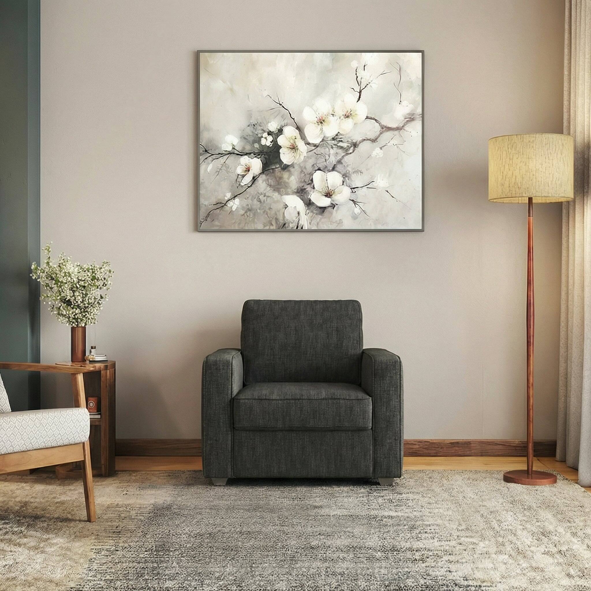 Apollo Compact High Back 1 Seater Fabric Sofa in Graphite Grey Colour - Urban Ladder