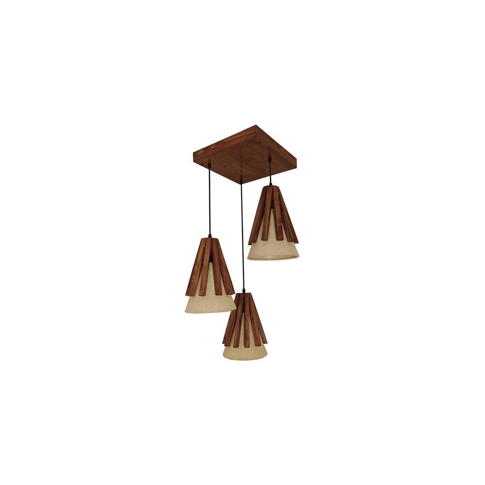 Flue Brown Solid Wood Cluster Hanging Light