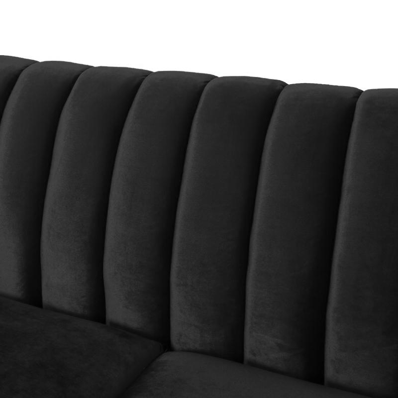 Mid Century Fabric Sofa (Black)