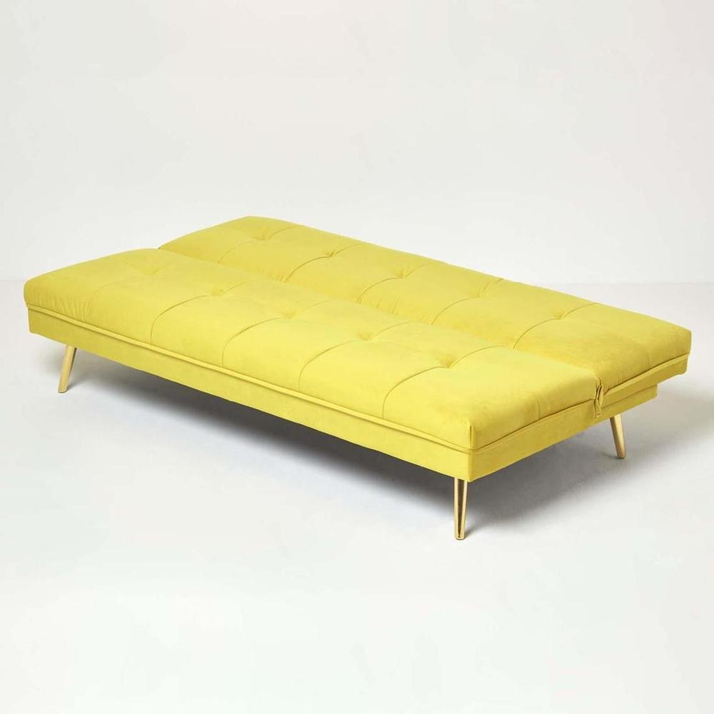Lebon 3 Seater Sofa Cum Bed In Yellow Color