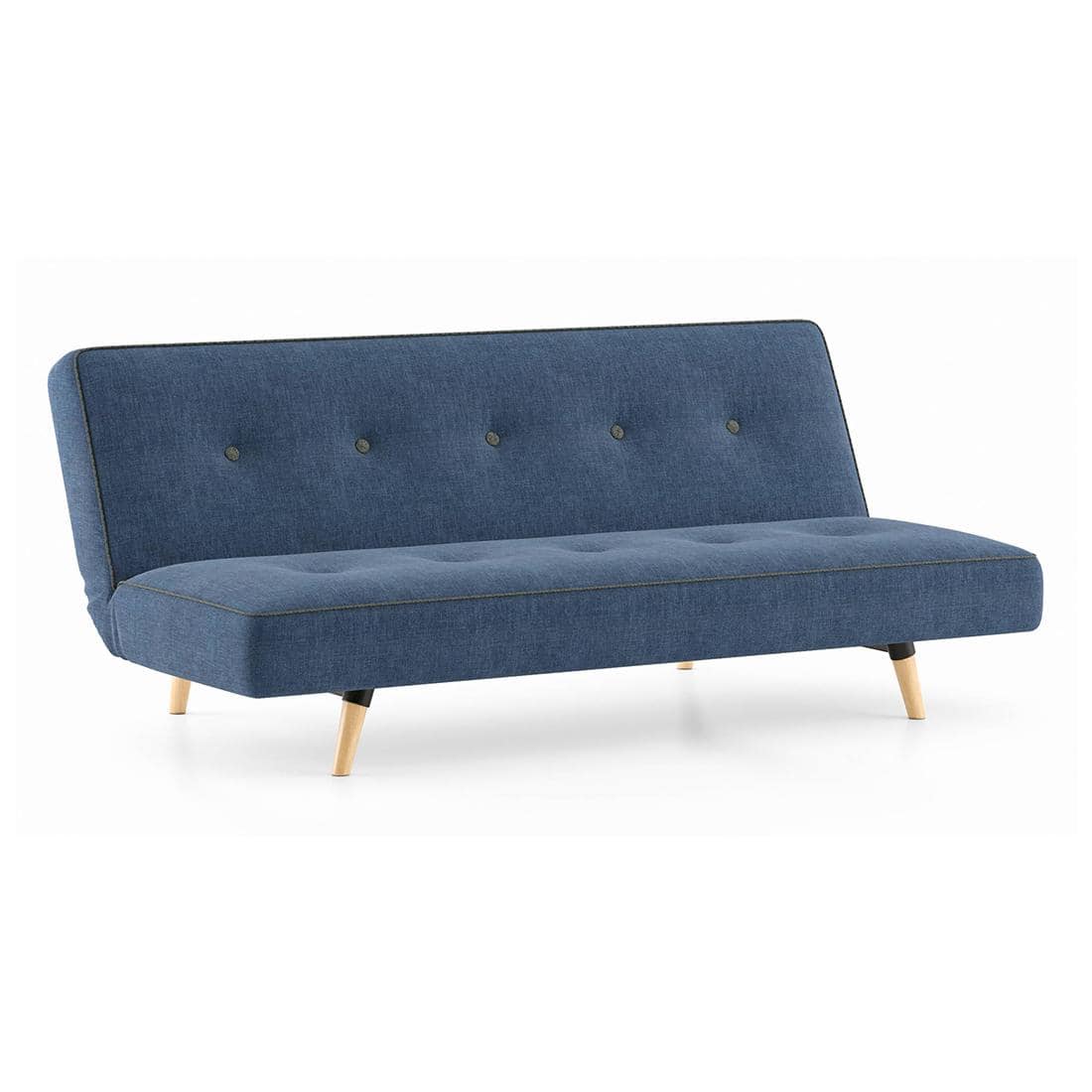 Zehnloch 3 Seater Click Clack Sofa cum Bed In Midnight Indigo Blue Colour