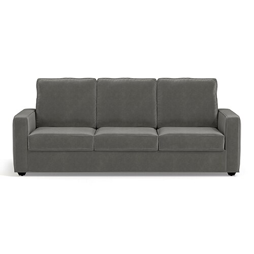 Apollo Compact Sofa Set (Colour : Ash Grey Velvet, Cushion : Hard, Back Type : High Back, Seater : 3+1+1)