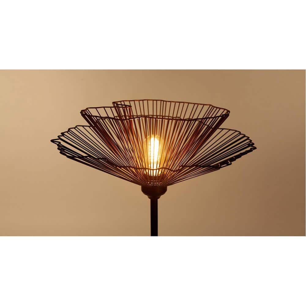 Hayes Black Floor Lamp With Black Iron Base