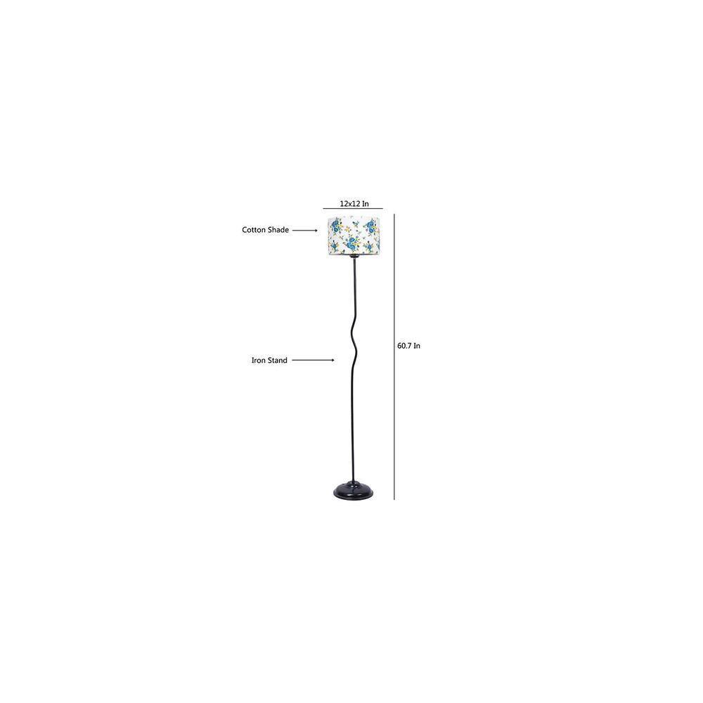 Penelope Multi Cotton shade with Iron floor lamp