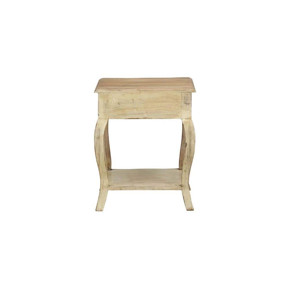 Amer Solid Wood Side Table, White finish