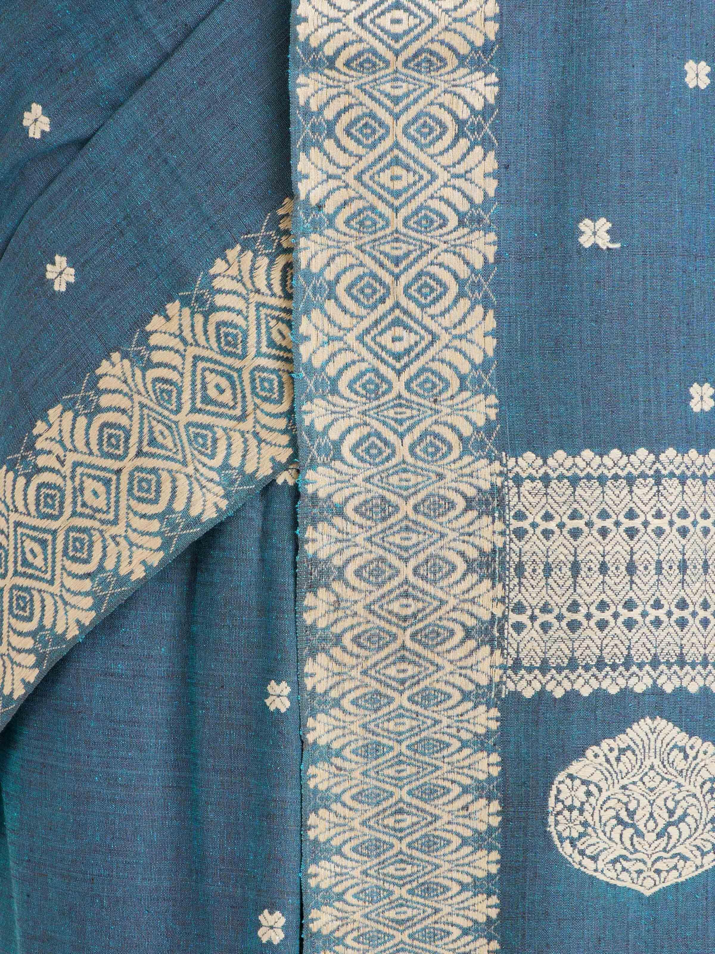 Indigo Eri Silk Saree