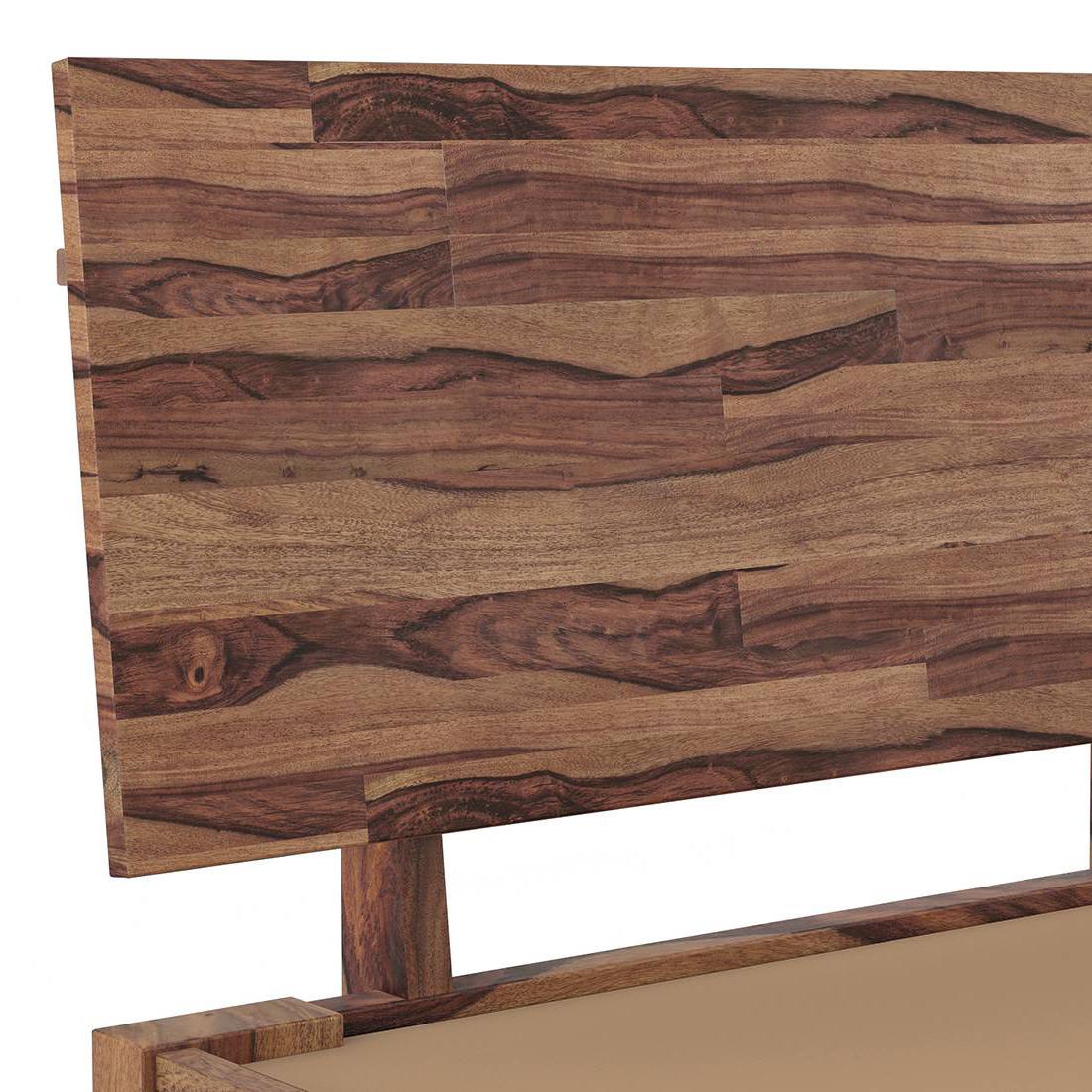 Boston Solid Wood King Size Non Storage Bed in Teak Finish