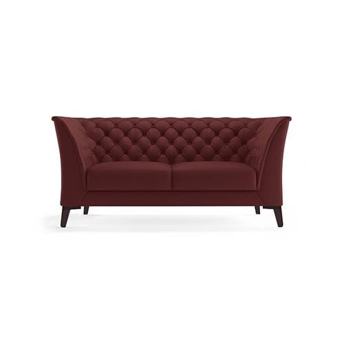 Weston 2 Seater Leather Sofa in Wine Colour
