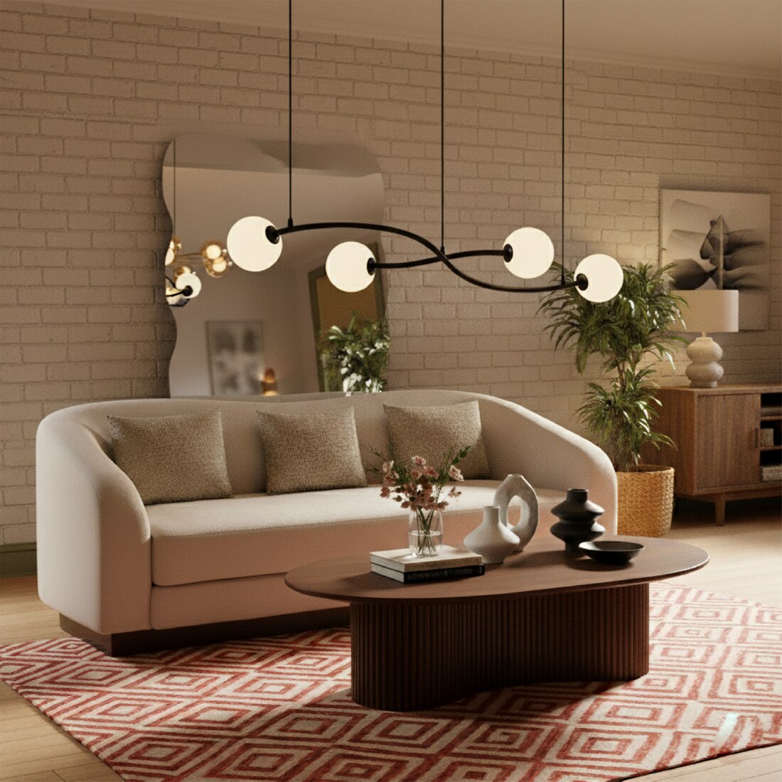 Avarna Stainless Steel Three Seater Sofa in Brown Colour - Orange Tree