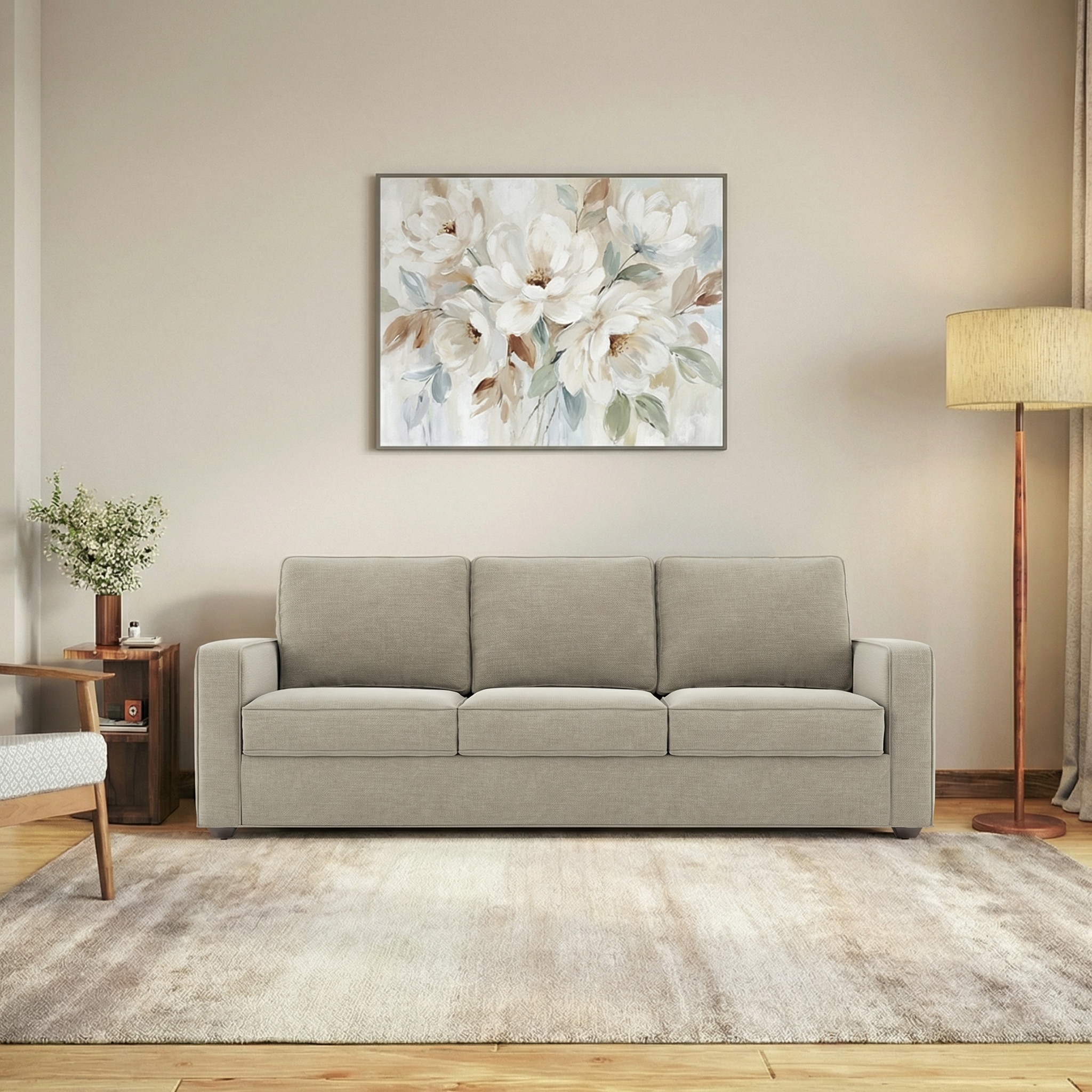 Apollo 3 Seater Fabric Sofa In Oyster Beige Colour-image-22