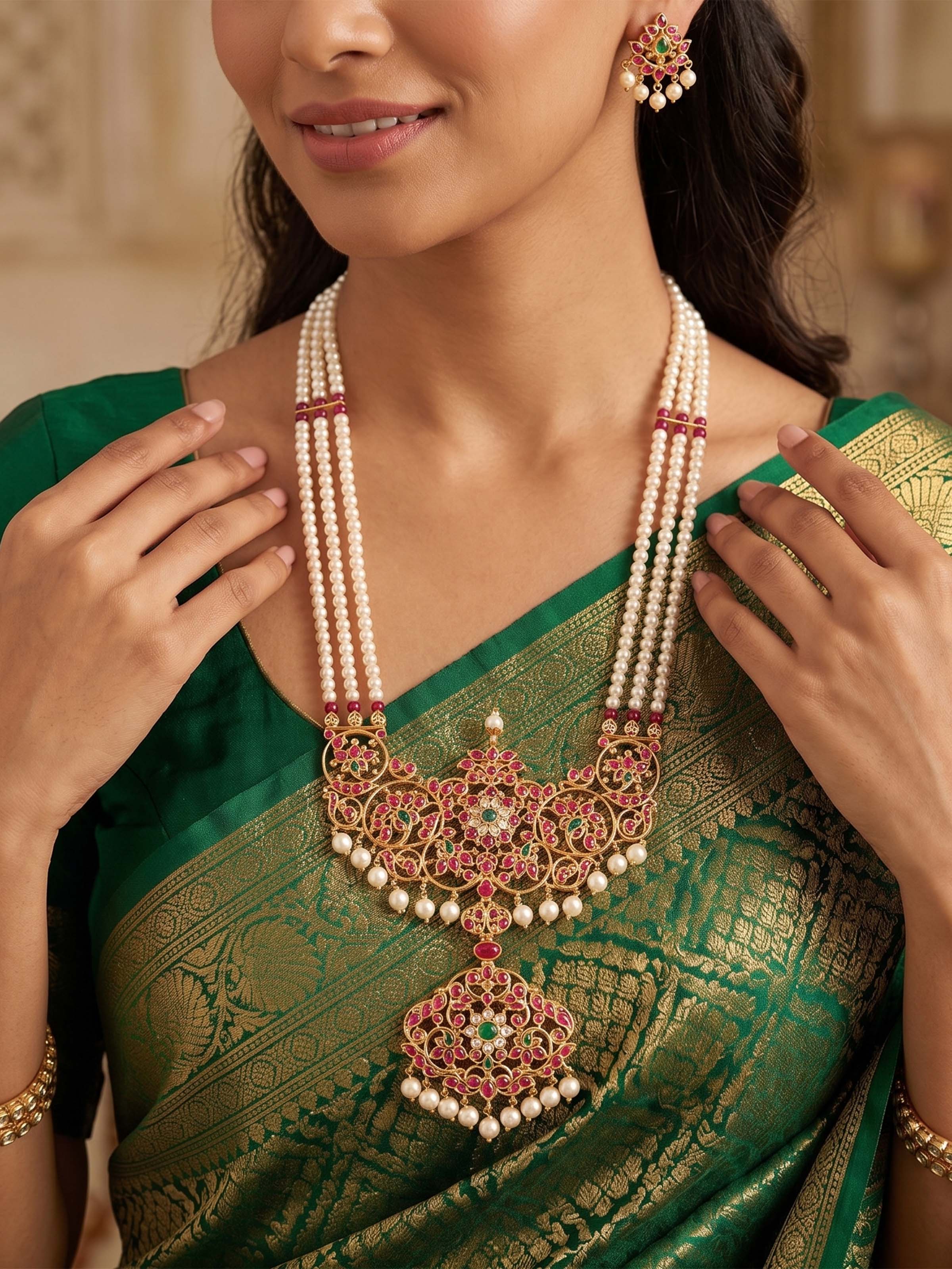 Kundala Velai 22 Karat Gold Long Necklace