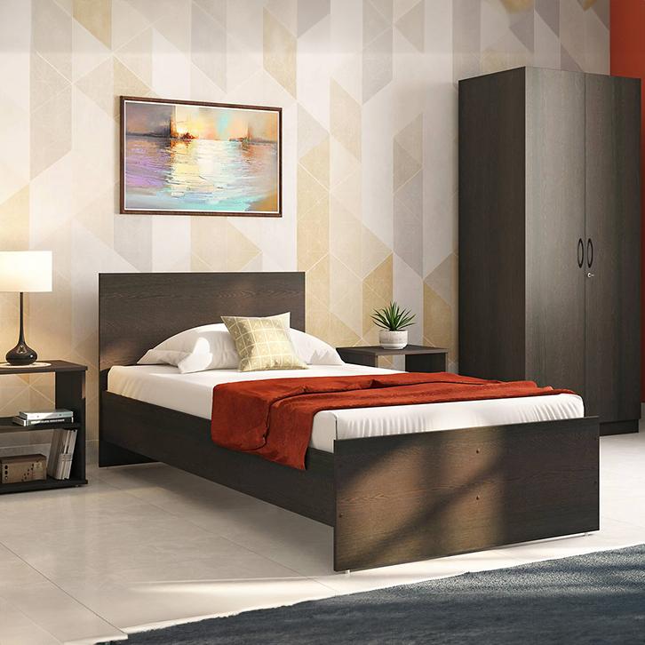 Zoey Non Storage Single Bed In Dark Wenge Finish