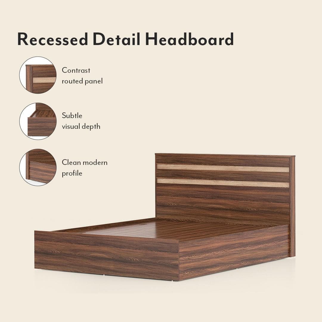 Rodrigues Queen Box Storage Bed in Rolex Brown Finish