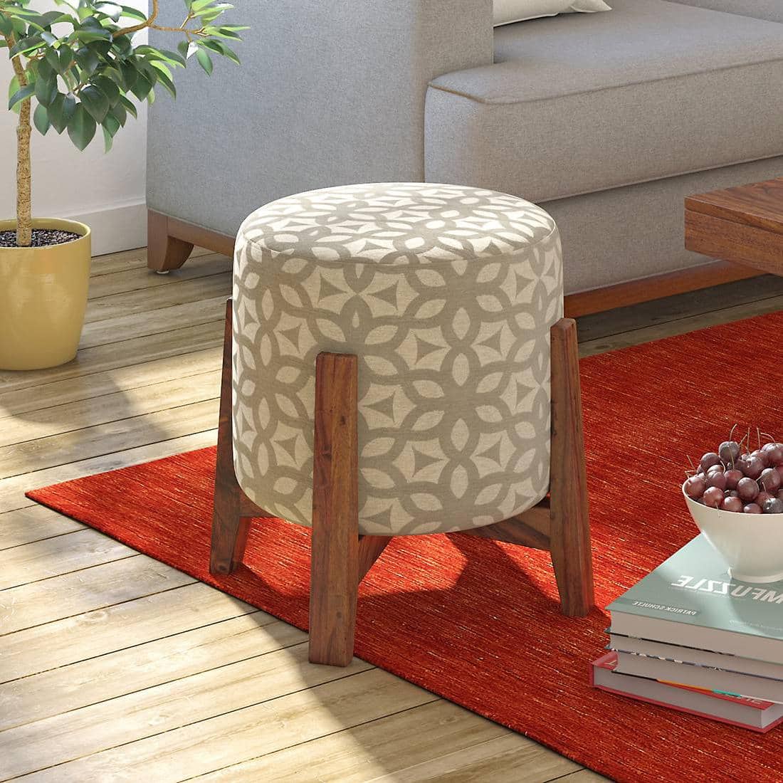 Nicole Stool in Grey Lattice Colour