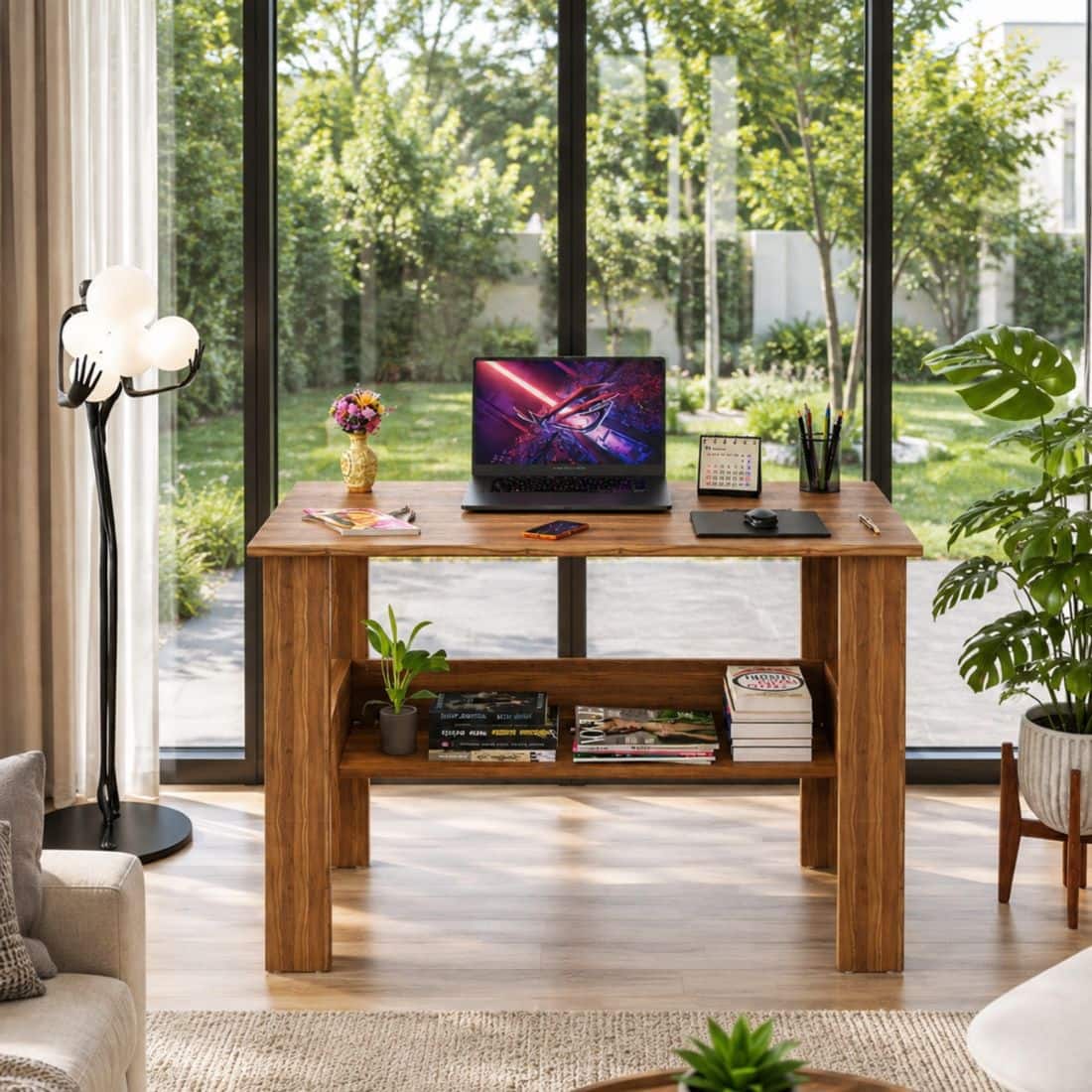 Spydercraft Spacio Modern Study Table in Noce Lyon Finish