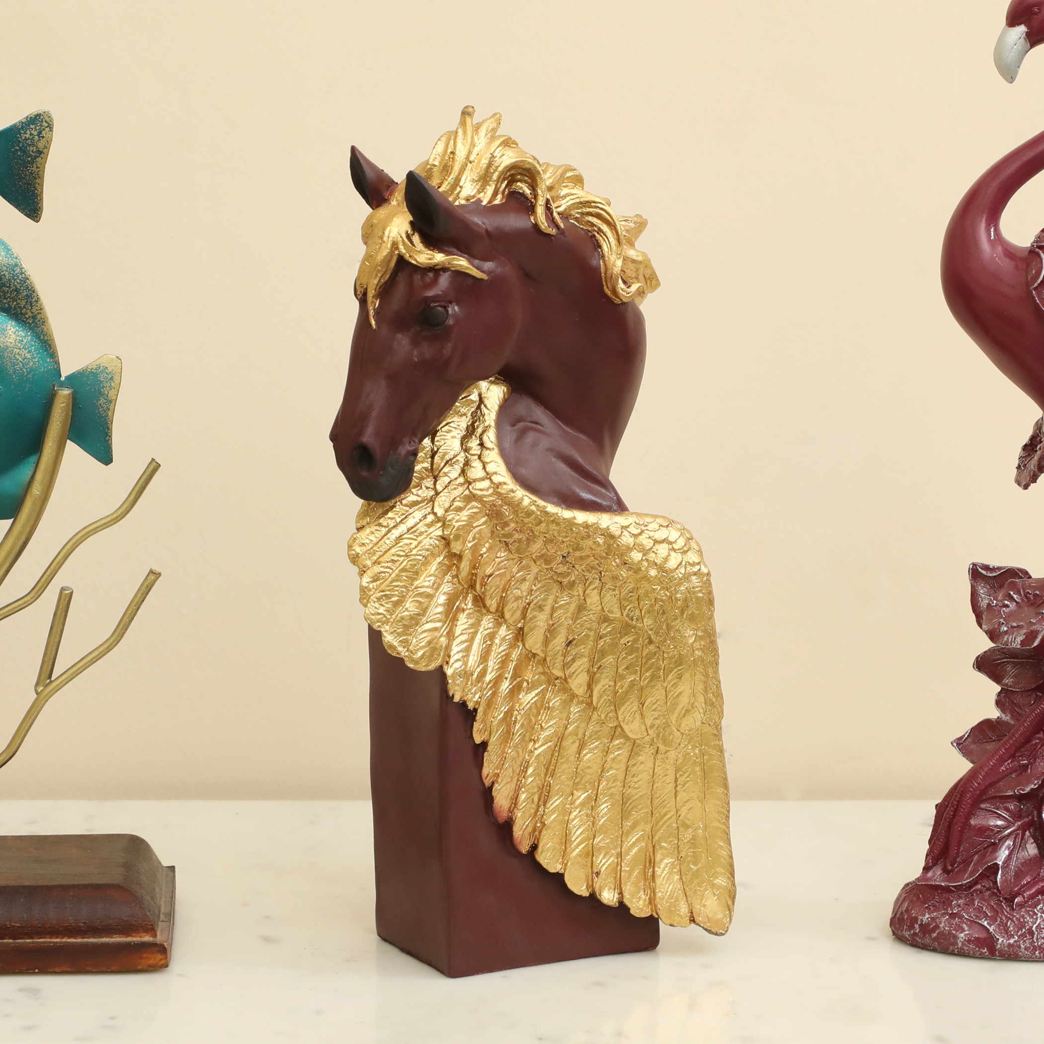 Yubi Polyresin Figurine in Brown Colour - Vedas
