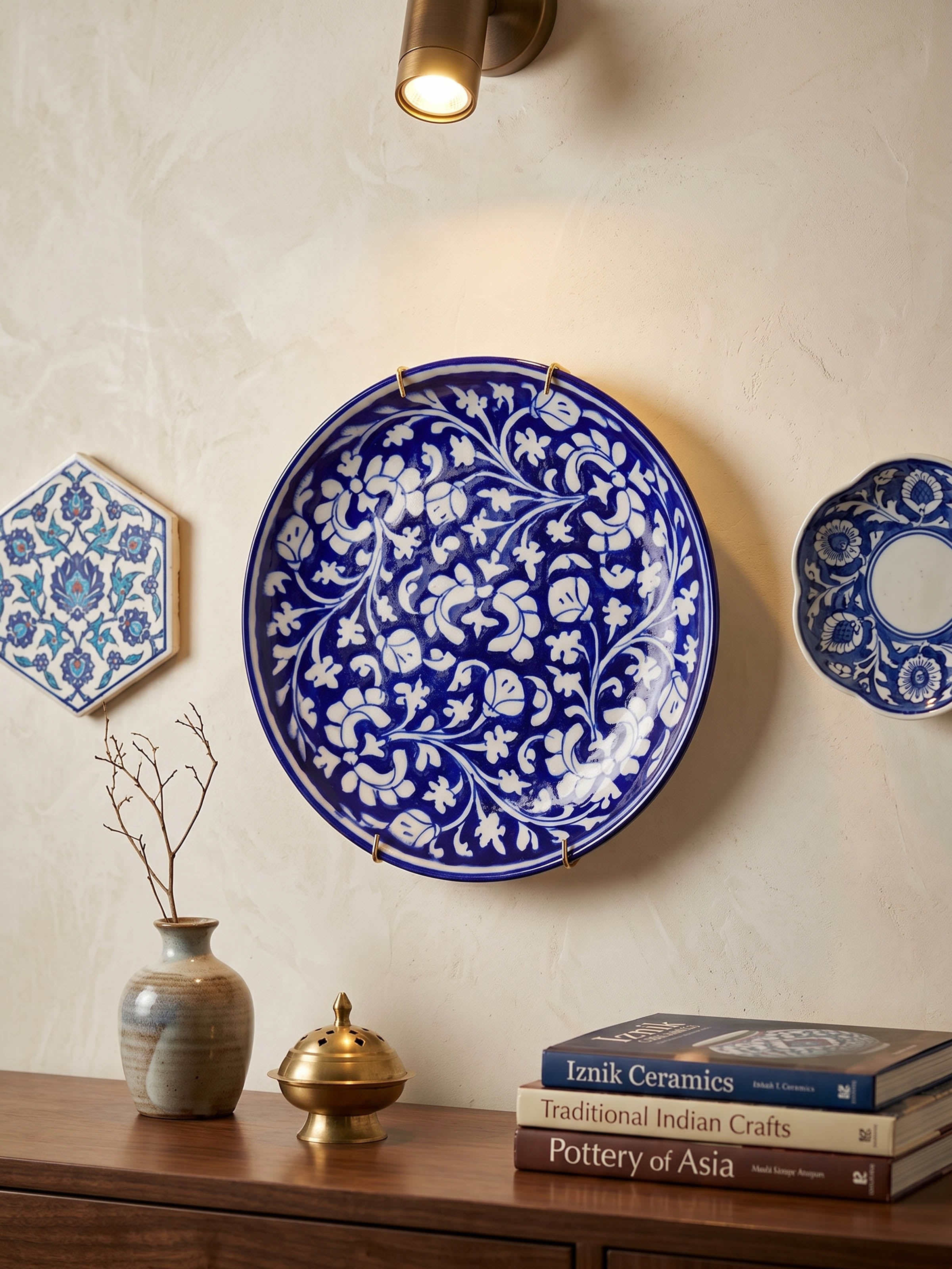 Blue Pottery Ceramic Decorative Plate