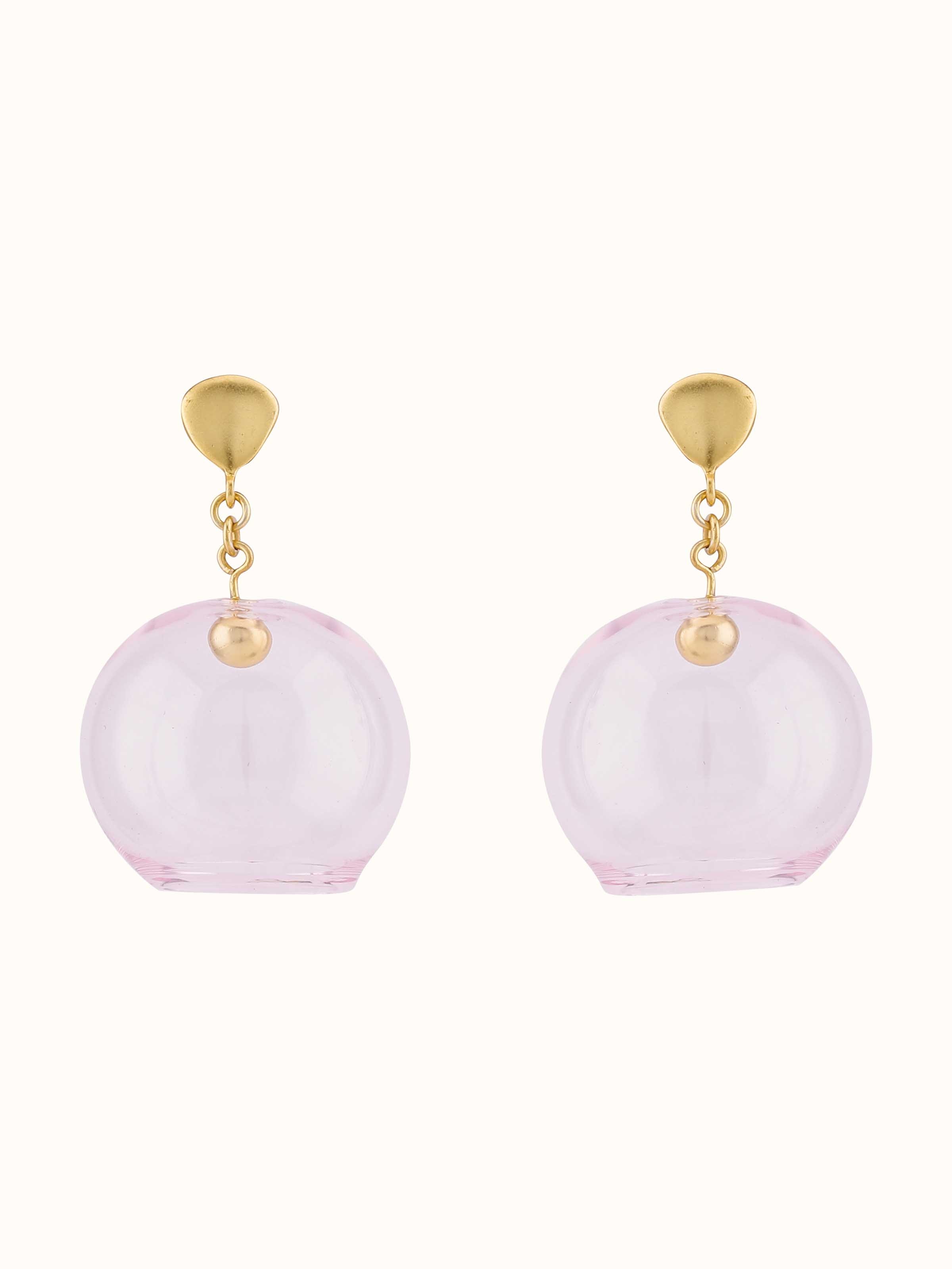 Silver Flame Glass Drop Earrings