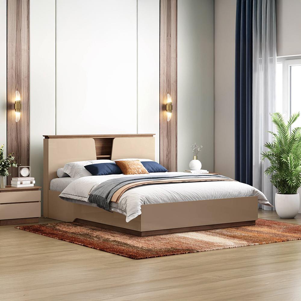 Sydney King Size Hydraulic Bed In Beige High Gloss Finish
