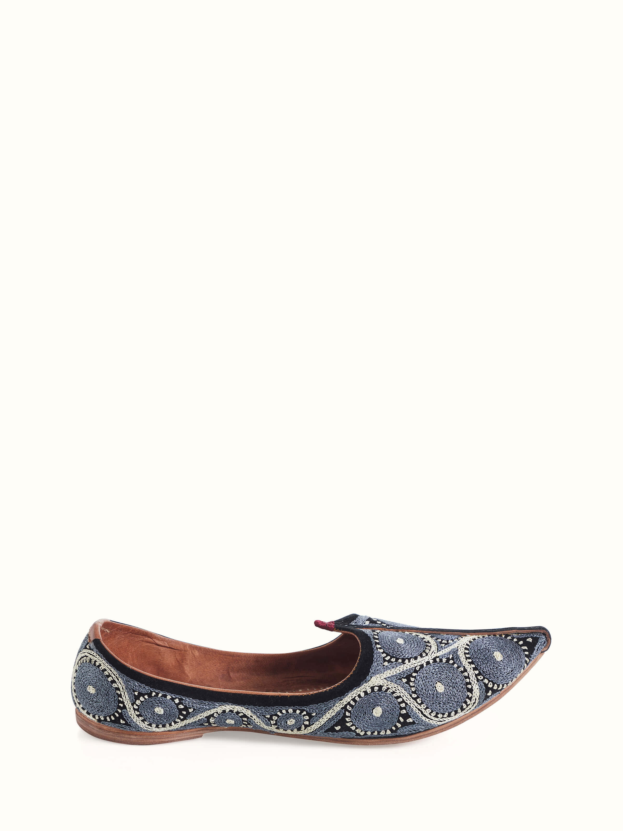 Navy Blue Leather Embroidered Jodhpuri Pagrakha