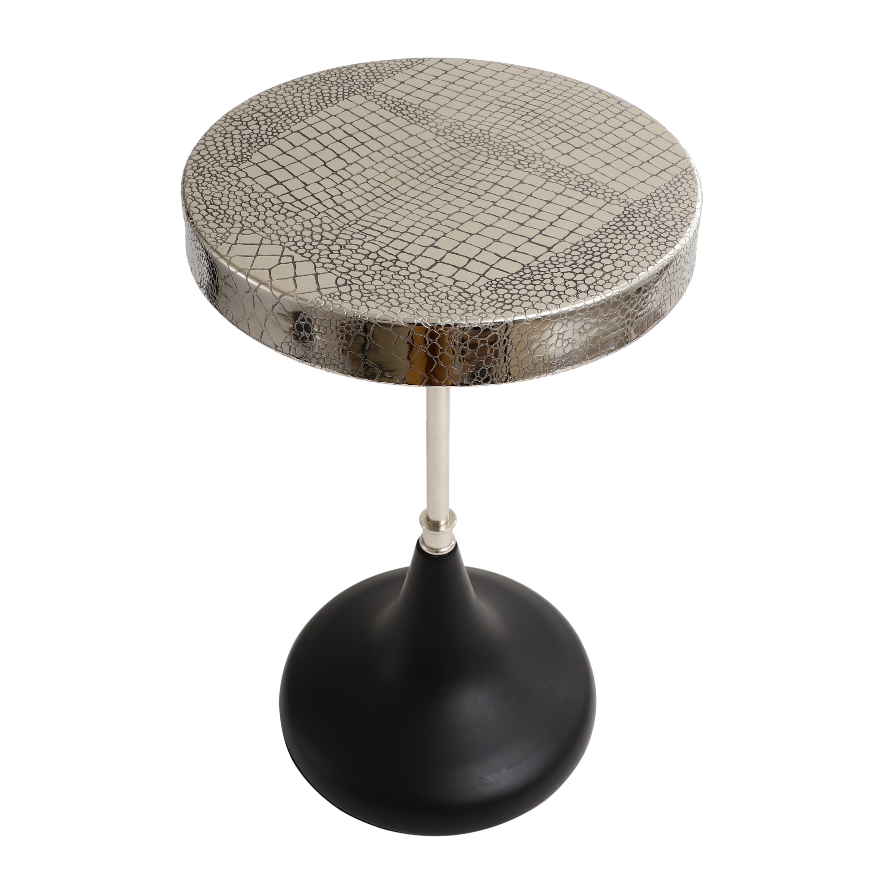 Arcana Metal Side Table in Black & Silver Colour