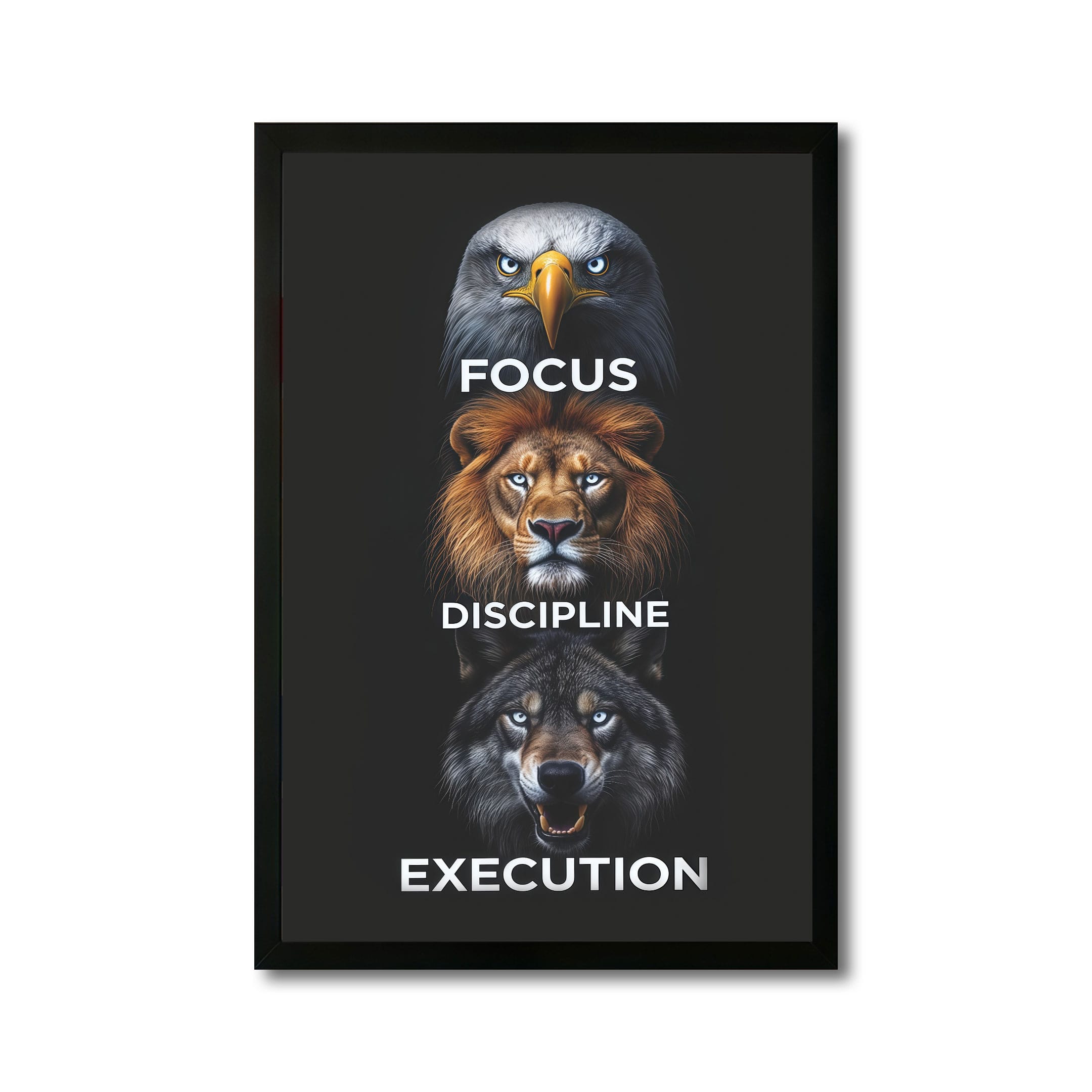 The Castle Decor Focus Discipline Execution Motivational Wall Art 8x12 Inch - The Castle Decor