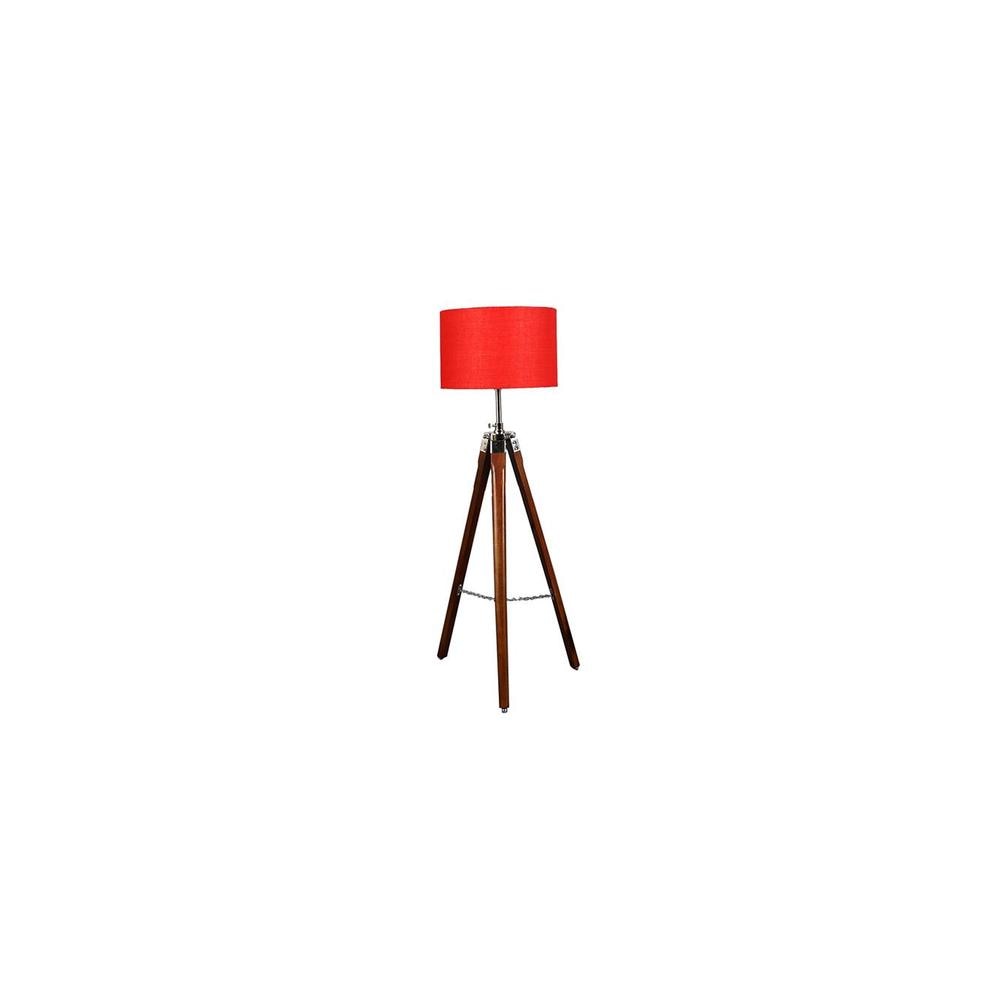 Saber Red Jute Shade Floor Lamp