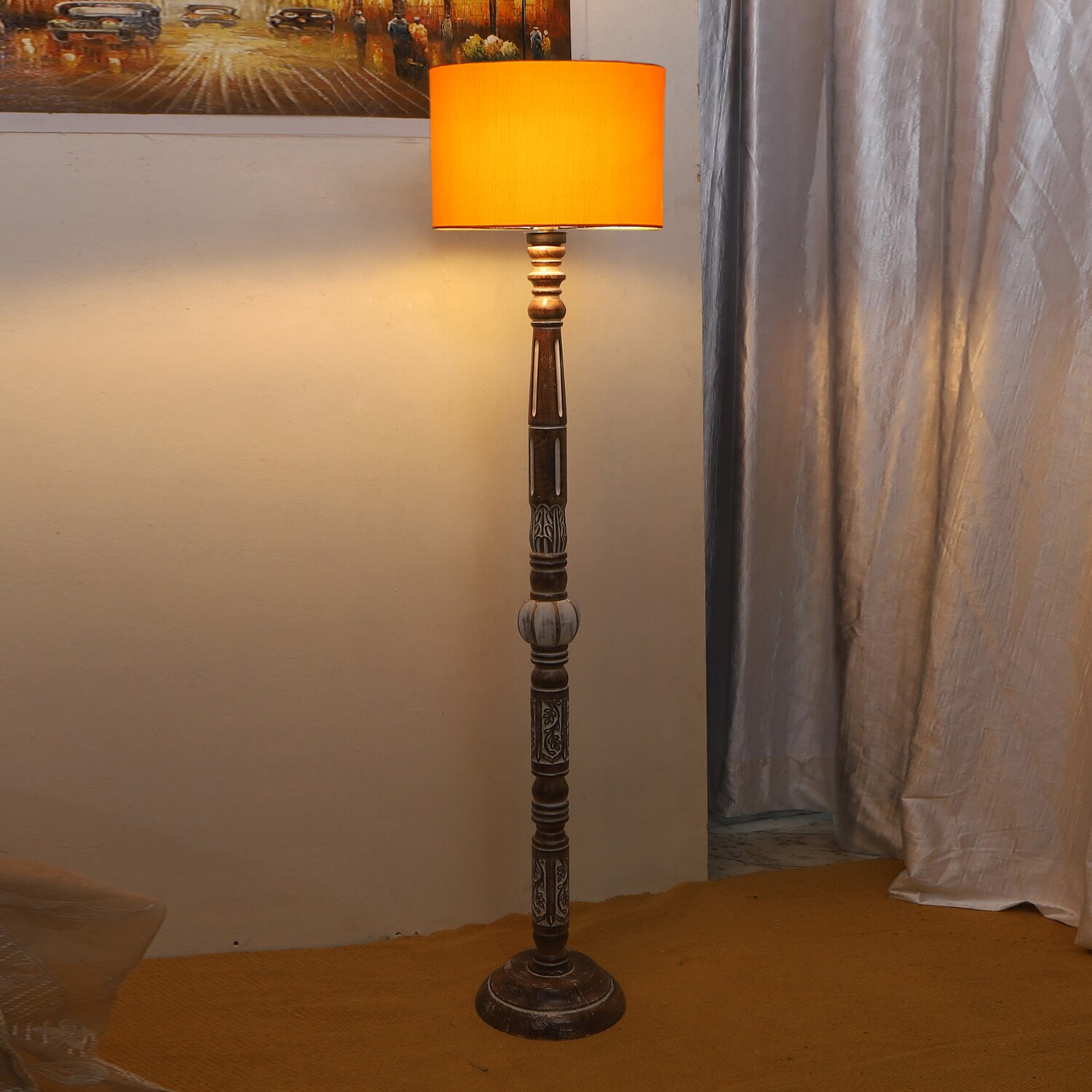 Devansh Wooden Floor Lamp