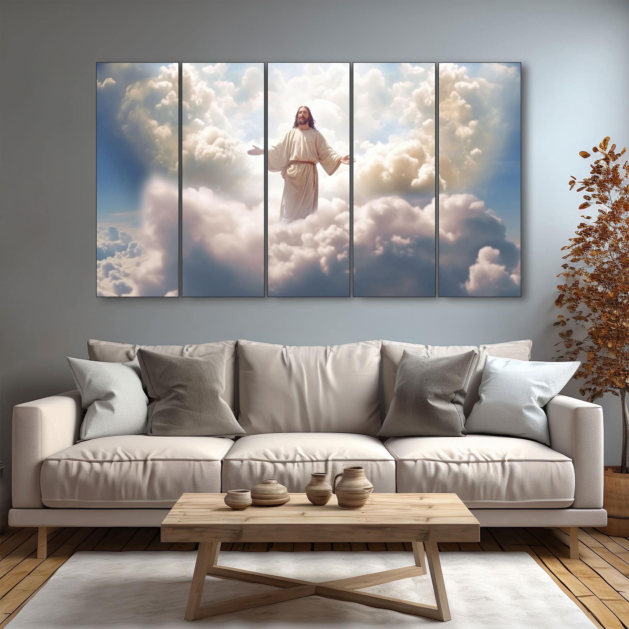 The Castle Decor Jesus Wall Painting Wooden Framed 27x48 Inch (Style 4) - The Castle Decor
