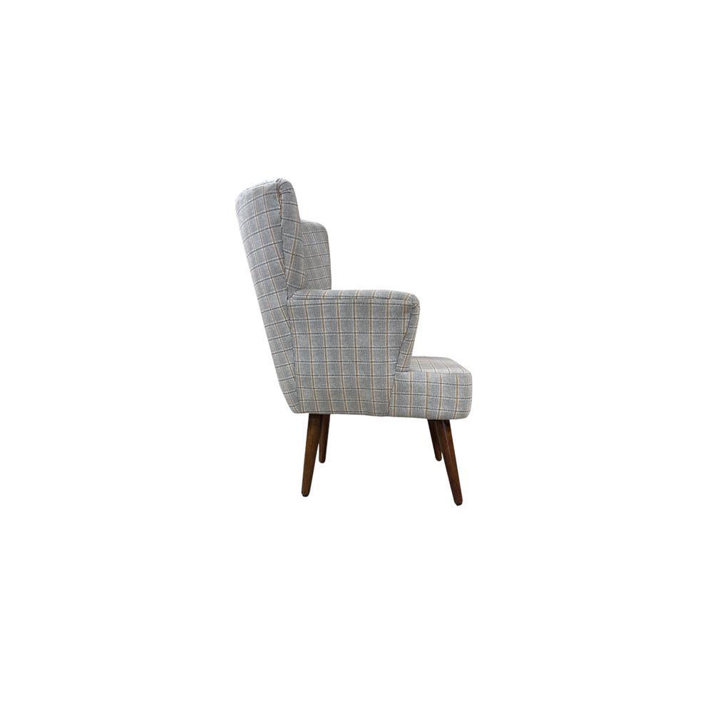Machai Solid Wood Lounge Chair In Grey Colour
