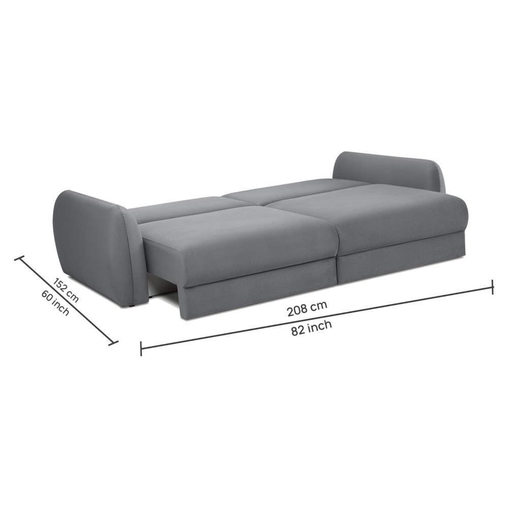 Lite 3 Seater Fold Out Sofa Cum Bed In Grey Colour