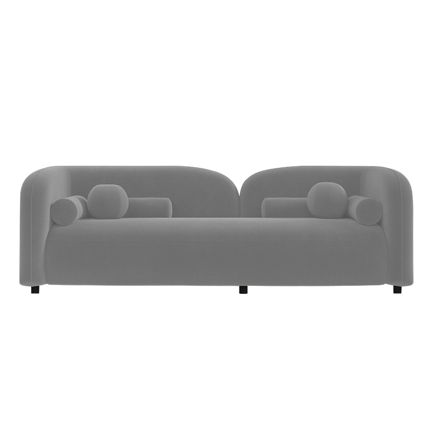 Homro Velvet 3 Seater Sofa in Grey Colour