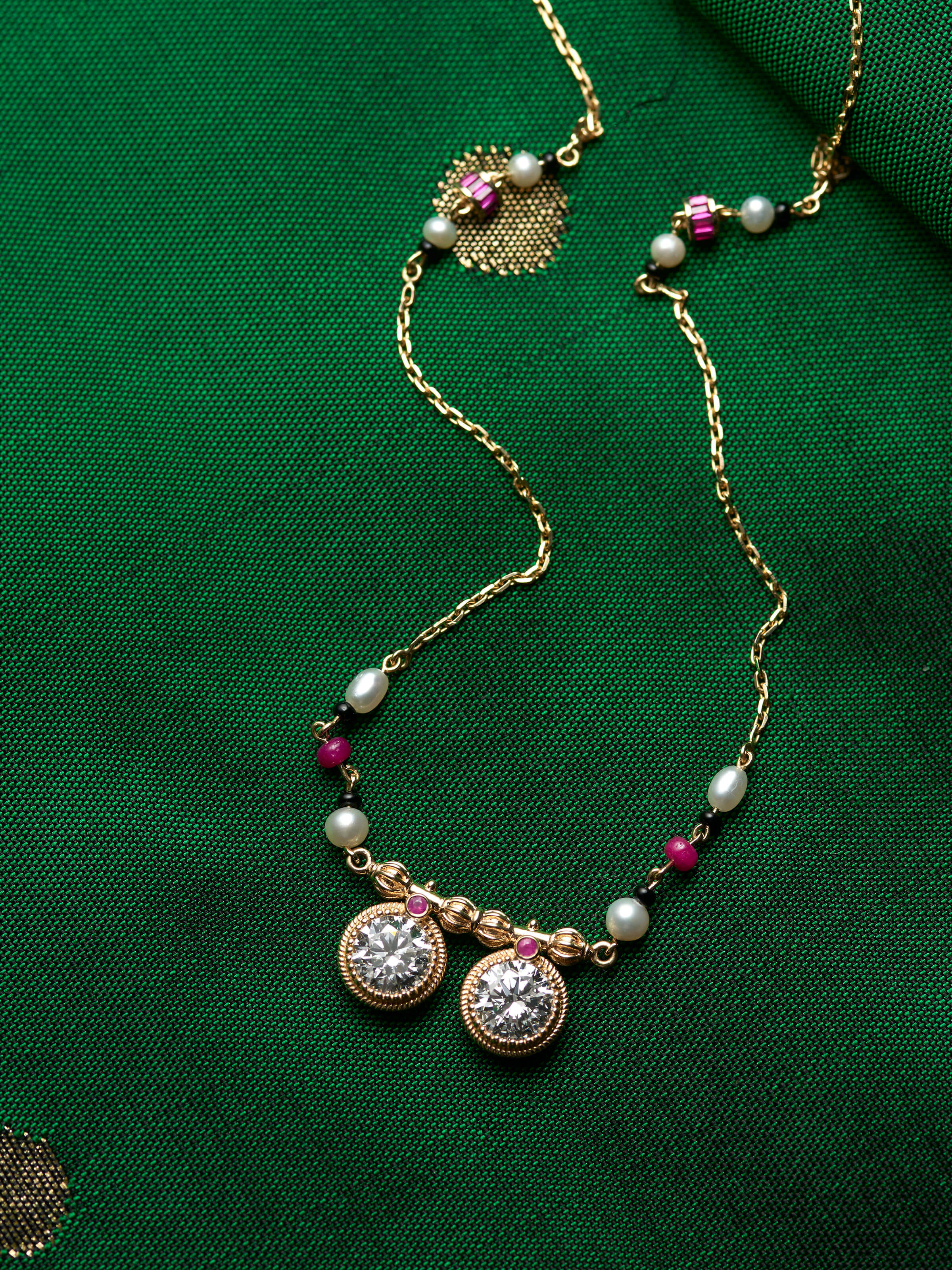 Open Setting 14 karat Gold Mangalsutra
