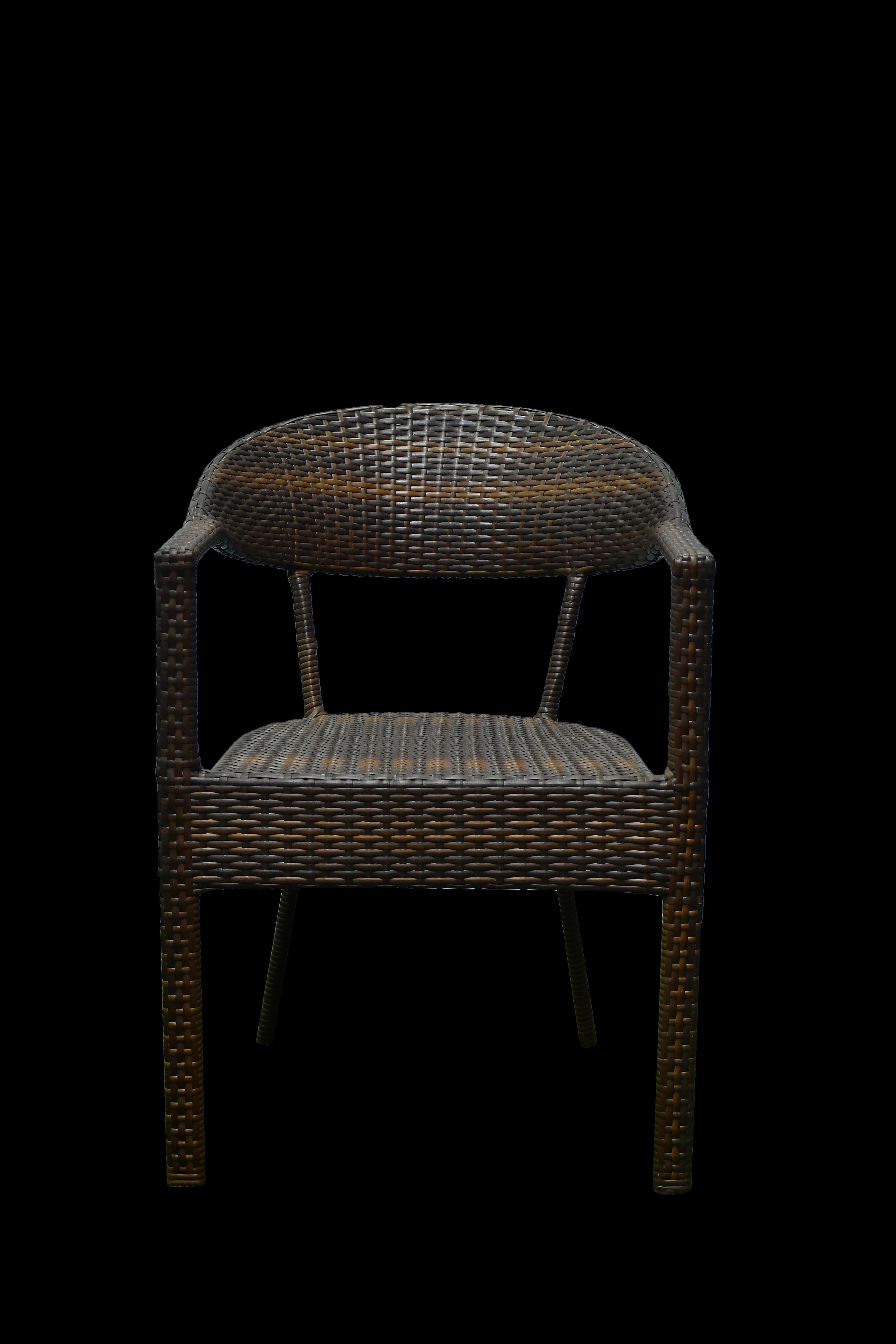 Lithgow  Wicker Table And Chair Set In  Brown Beige Dual Tone Finish