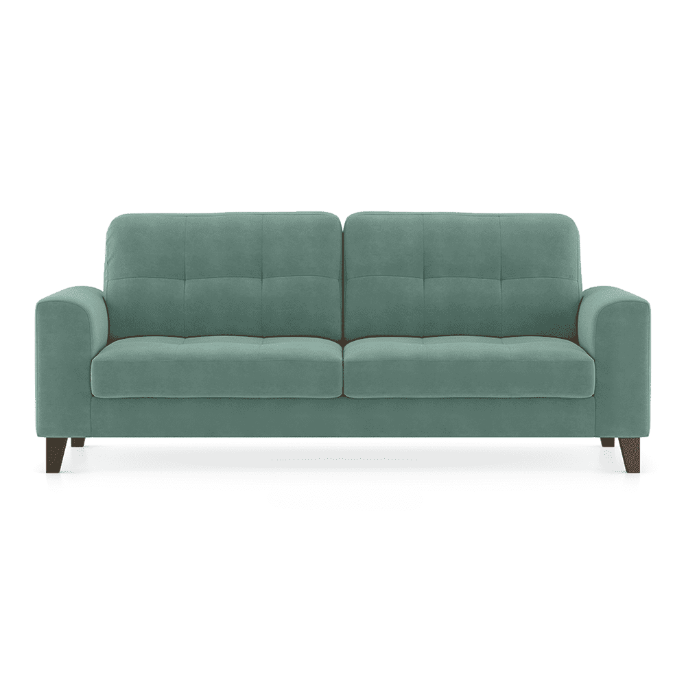Verona Luxe 3 Seater Fabric Sofa in Dusty Turquoise Velvet Colour