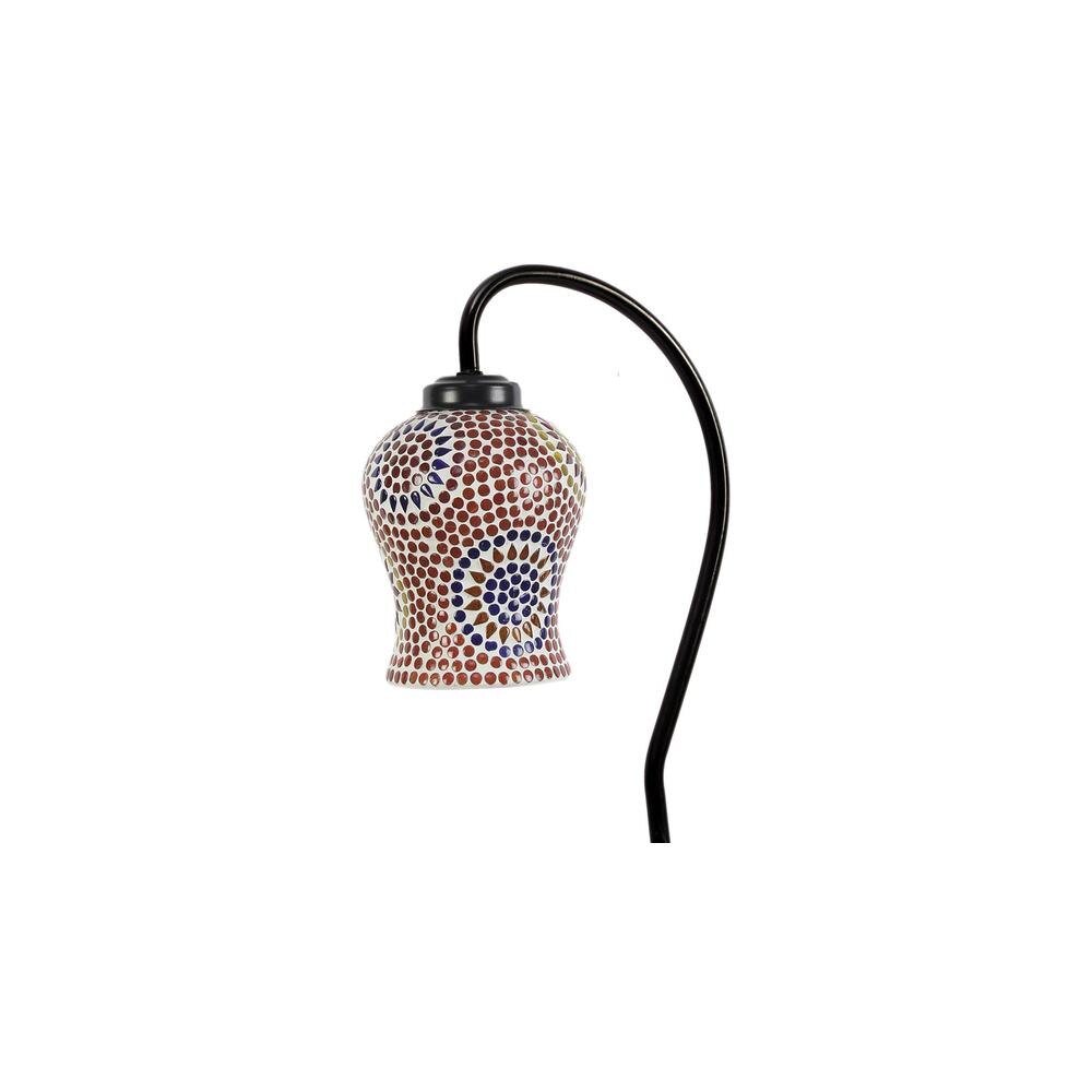 Multicolor Mosaic Glass Curvy Table lamp with Iron Base (EN23)