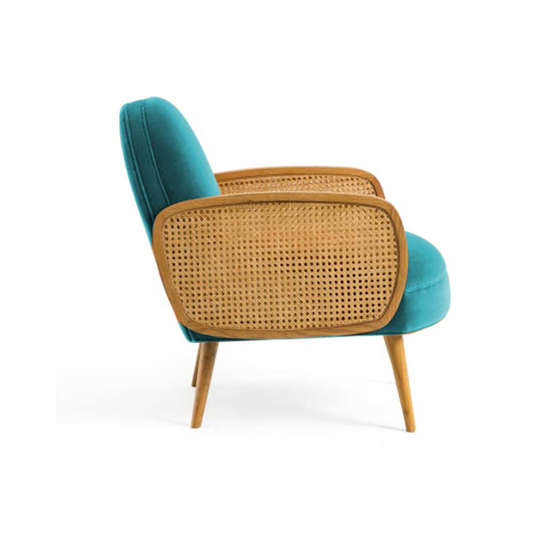 Holden Cane Accent Chair in T blue Colour