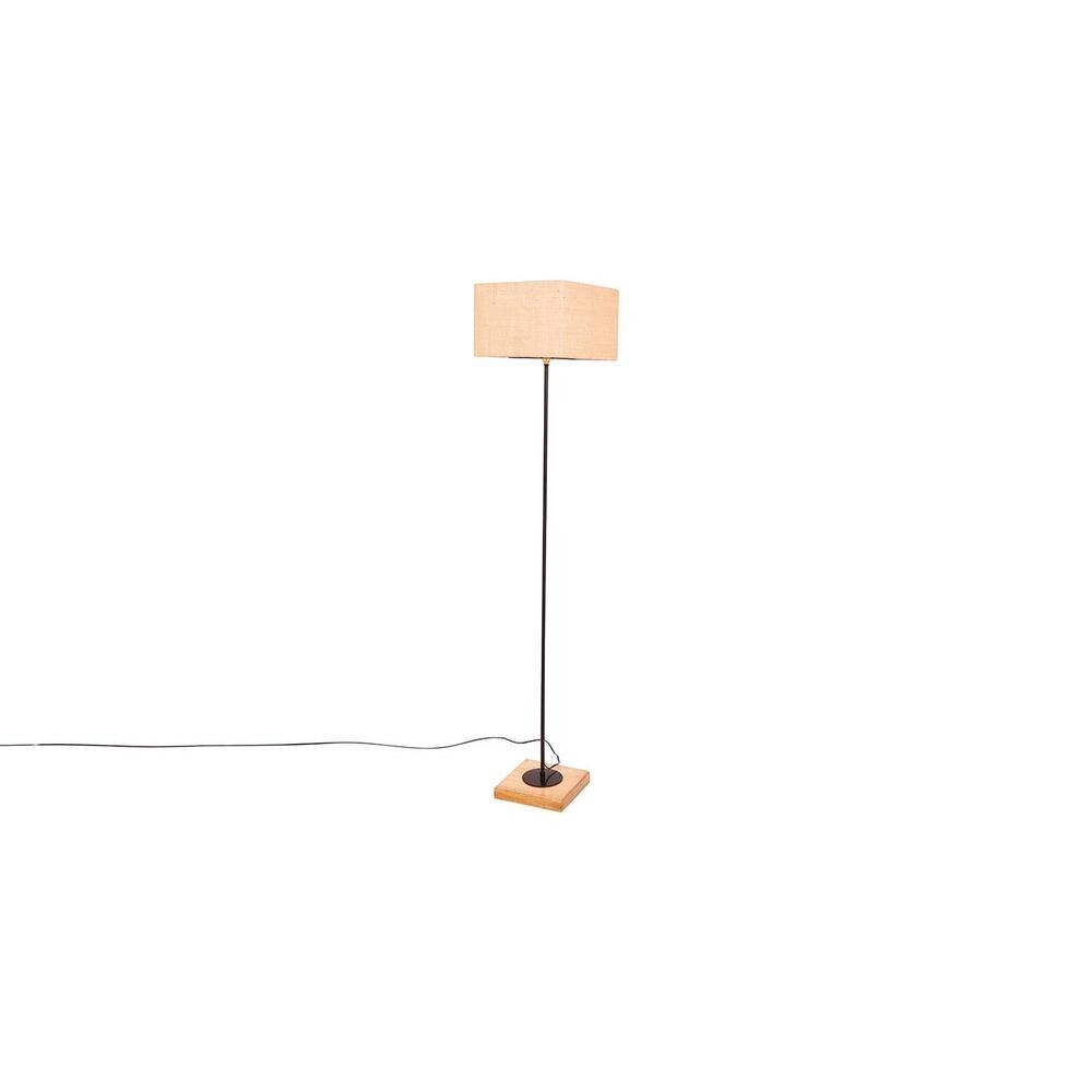 Earvin Beige Cotton Shade Floor Lamp
