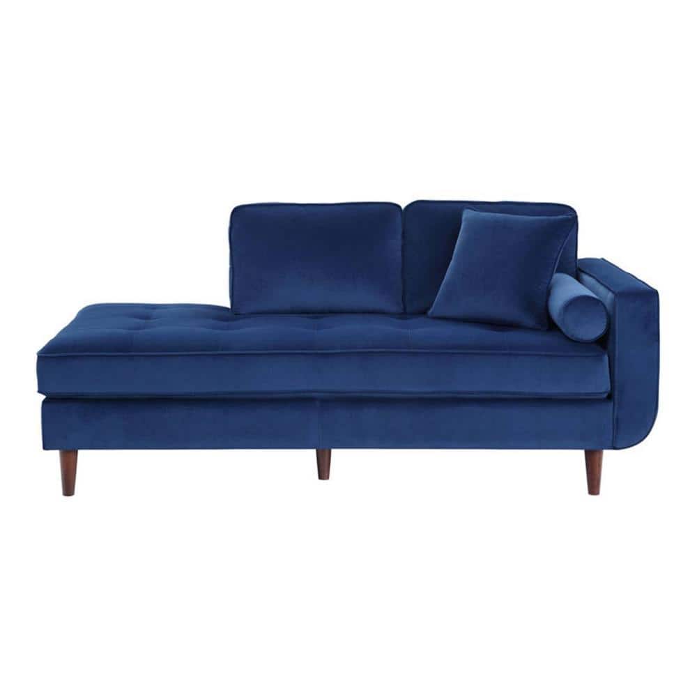 Mydril Velvet Chaise Launger in Navy Blue Colour