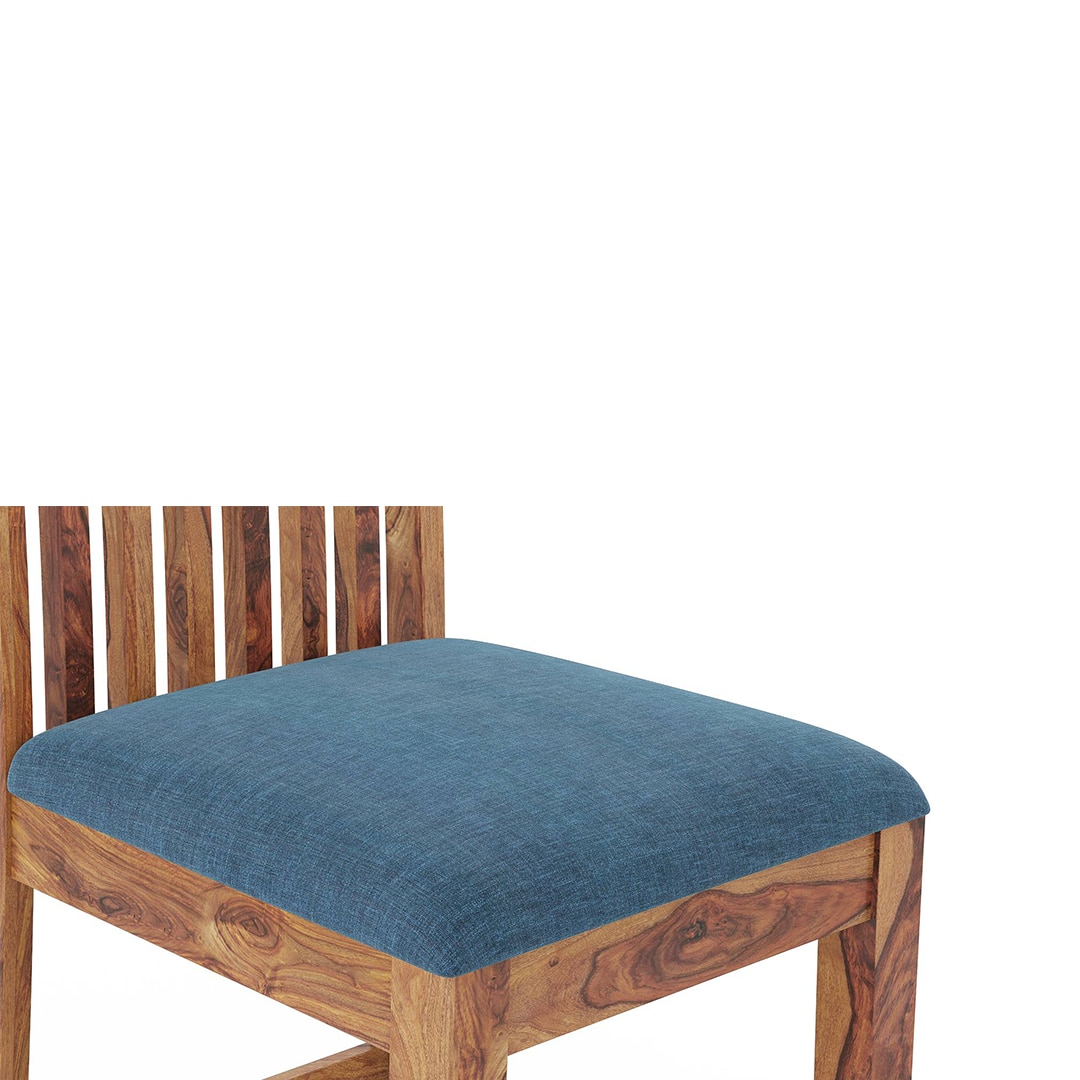 Diego Dining Chair In Teak, Fabric Midnight Indigo Blue
