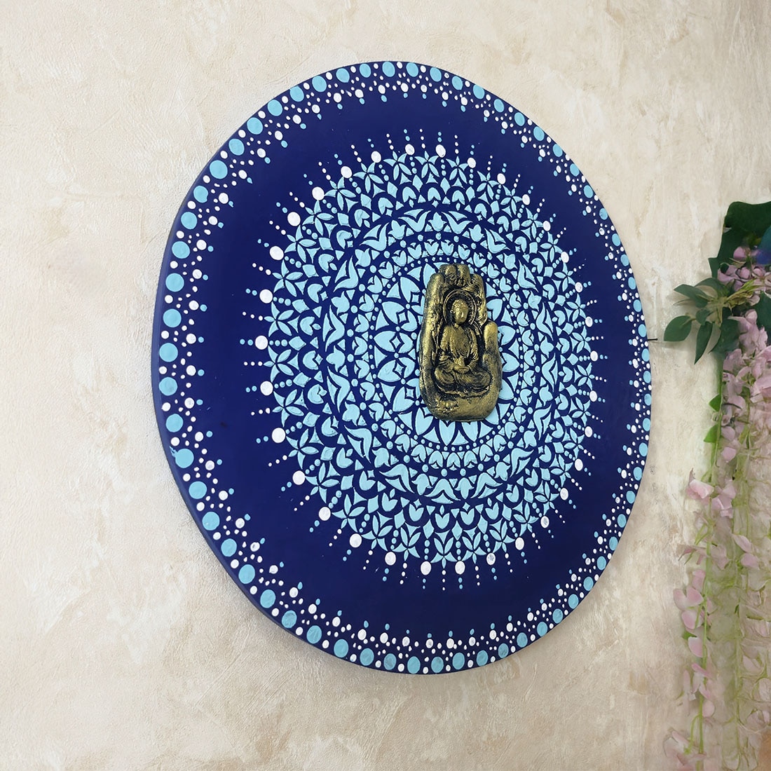 Multi Color Wooden Wall Art Panel made with hand made Cone Art Work of Marble Dust and Clay